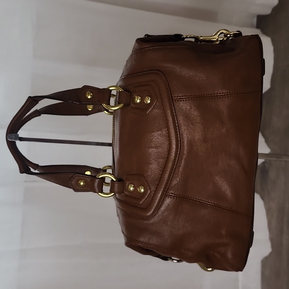 COACH Ashley Madison English Tan Convertible Leather Satchel - Picture 6 of 14